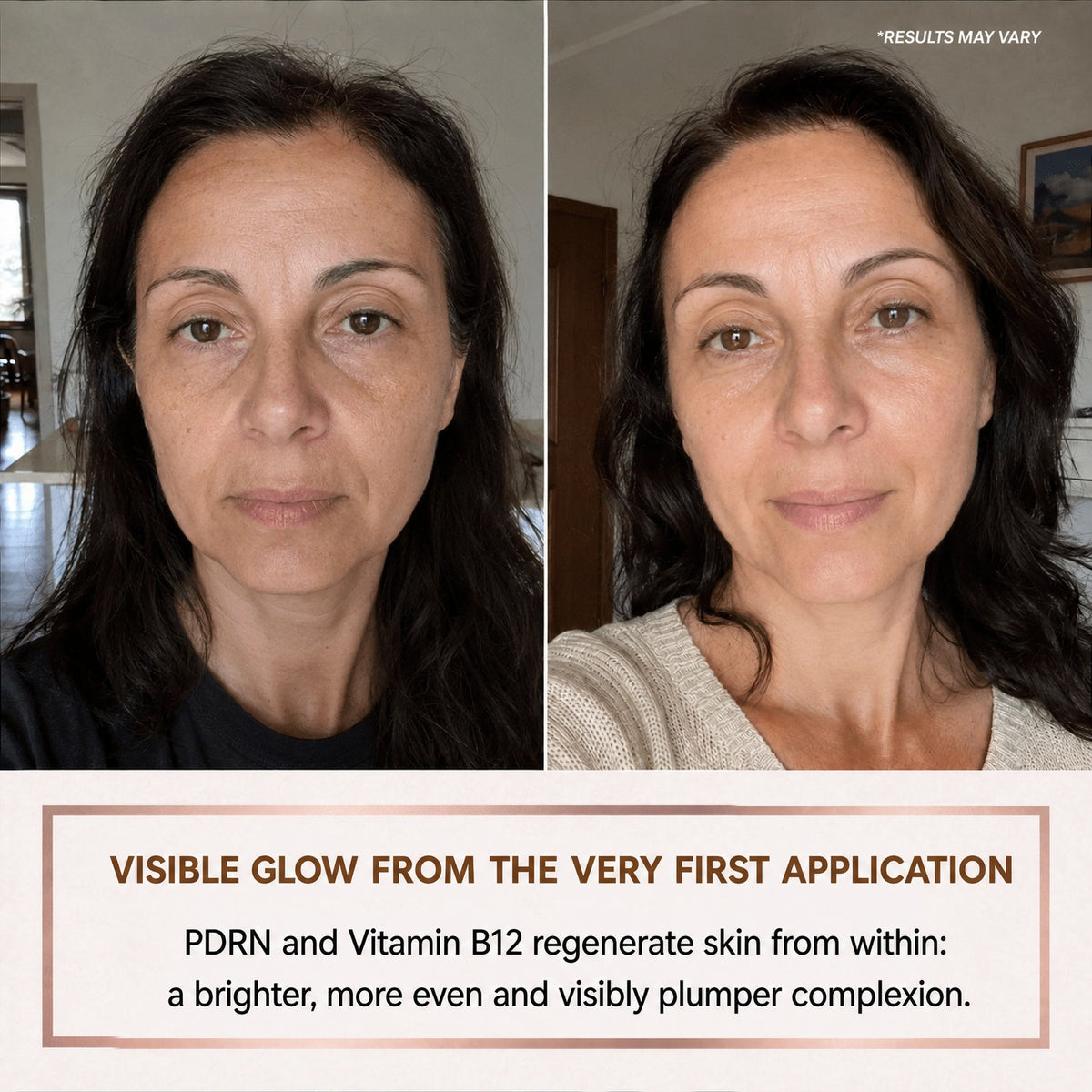 Visible radiance from the first application