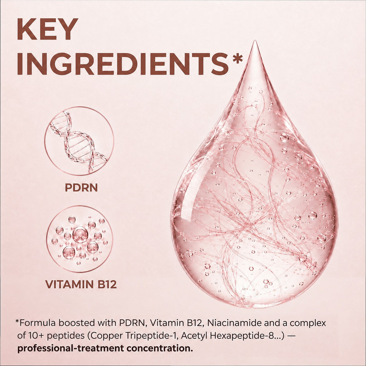 Key ingredients: PDRN and Vitamin B12