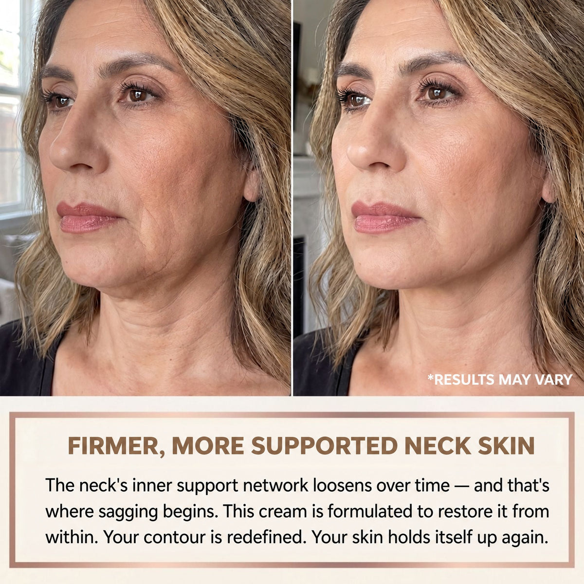 Firmer, more lifted neck skin